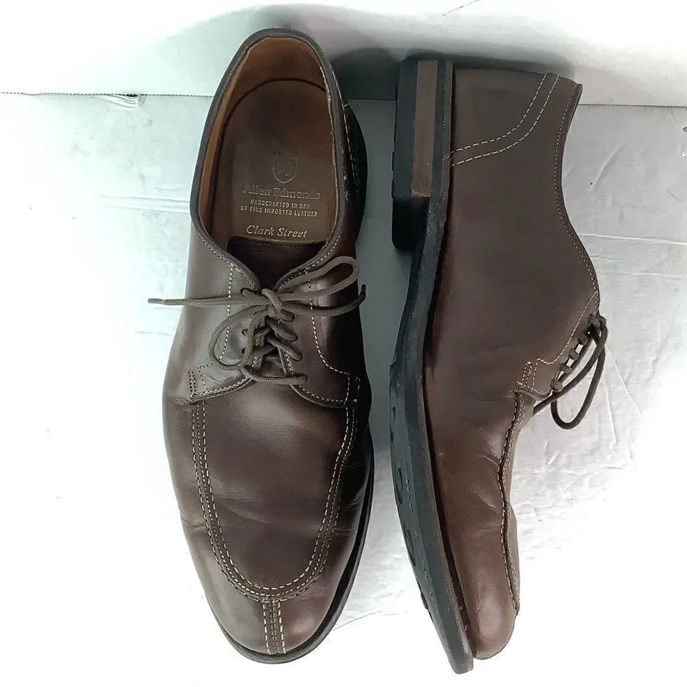 Allen Edmonds Clark Street Lace Up Oxford Men Dress Brown Leather Shoes 9